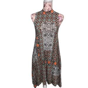 Anthropologie Maeve Sleeveless Printed Dress Size XS Boho Floral Western